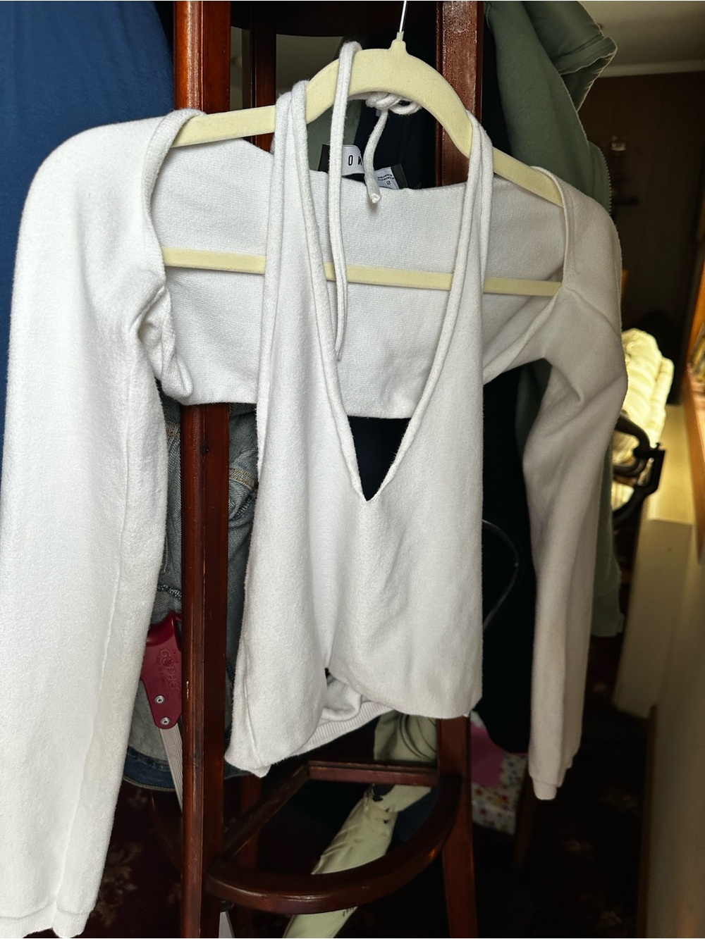 Lioness Cream Halter-Back V-Neck Sweater